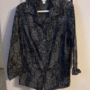 Black and Gray Patterned dressy jacket/Blazer